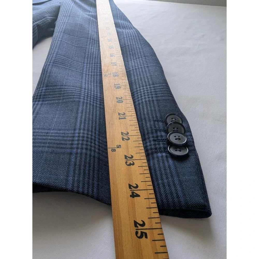 Joseph Abboud Blazer Mens 52R Blue Glen Plaid Wool Heritage Sport Coat 2BT